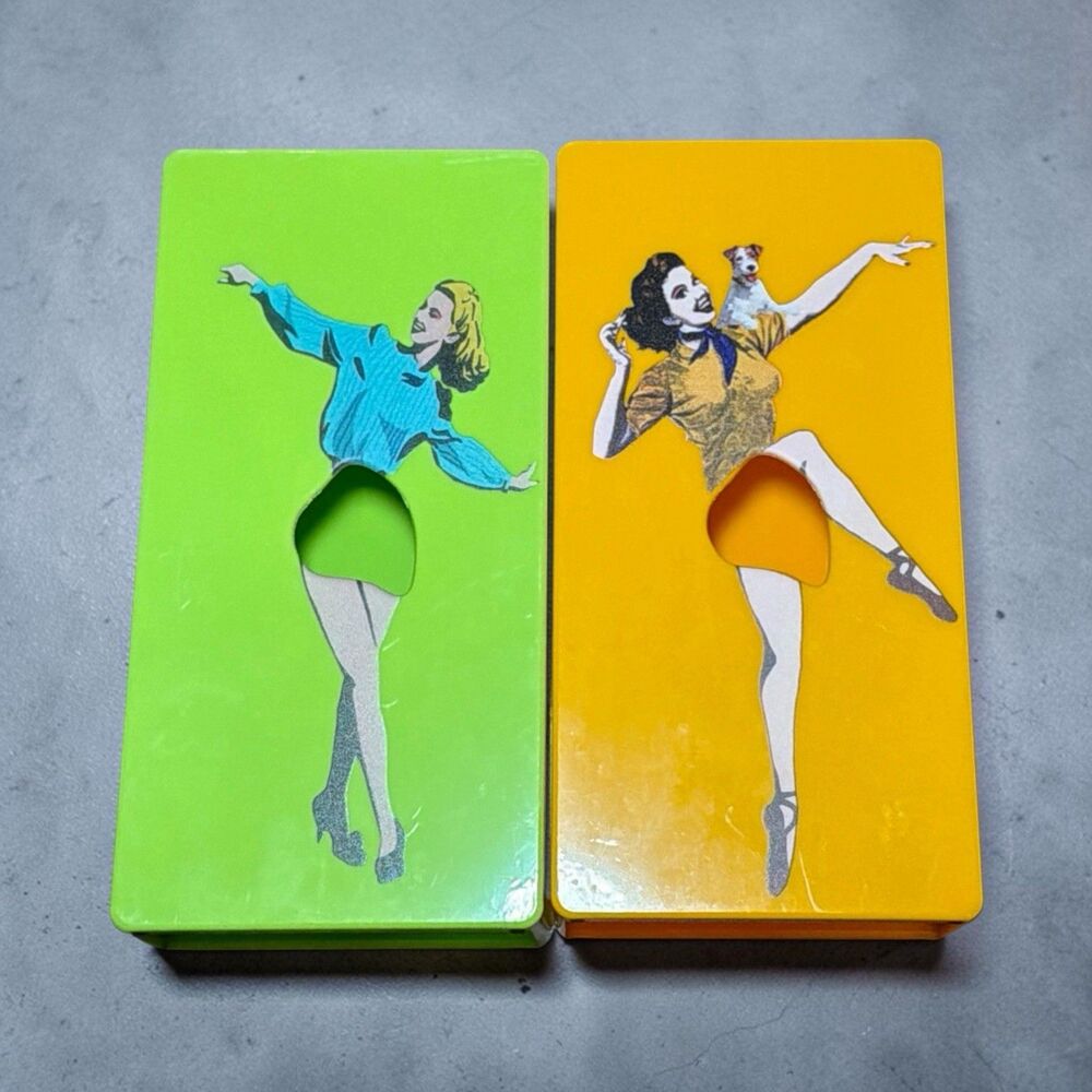 UNIQUE "CAN-CAN GIRL" PLASTIC TISSUE BOX HOLDER WITH Tissue Skirt! Wall Or Table